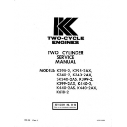 Kohler K292-2, K340-2, K399-2, K440-2, K618-2 Two Cycle Engines Service Manual