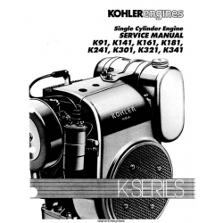 Kohler K91, K141, K161, K181, K241, K301, K321, K341 Single Cylinder Engines Service Manual