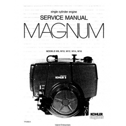 Kohler Magnum M8, M10, M12, M14, M16 Single Cylinder Engine Service Manual 1985-1986