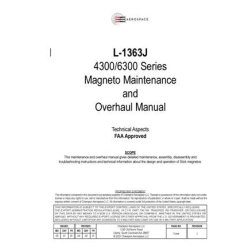 Champion L-1363J 4300/6300 Series Magneto Maintenance and Overhaul Manual  Revision J
