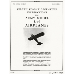 L-14 Army Models Airplanes Pilot's Flight Operating Instructions