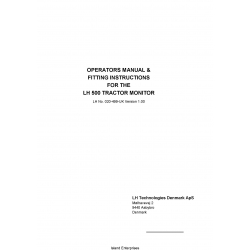 LH 500 Tractor Monitor Operator's Manual & Fitting Instructions