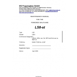 LS8-ST DG Flugzeugbau Maintenance Manual for the Sailplane