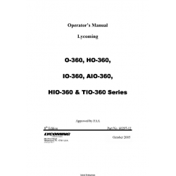 Lycoming Operator's Manual for O-360, HO-360, IO-360, AIO-360,HIO-360 & TIO-360 60297-12 60297-12-4