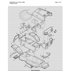 Lawn Tractor 38633x92B Assembly Diagram and Parts List 1996