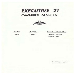 Mooney M20F Executive 21 Owners Manual 1966-1967