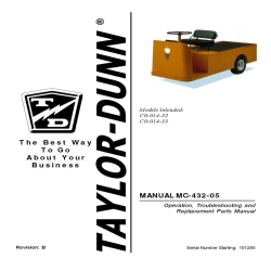 Taylor-Dunn C0-014-32, C0-014-33 Operation, Troubleshooting and Replacement Parts Manual MC-432-05