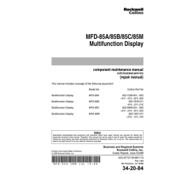 Collins MFD-85A-85B-85C-85M Multifunction Display Component Maintenance Manual with IPL 34-20-84