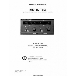 Narco MK-12D TSO Addendum Installation Manual 03118-0620R 1999