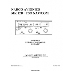 Narco MK-12D TSO Nav/Com Addendum Installation Manual 03118-0620P 1999