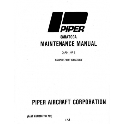 Piper Saratoga Maintenance Manual Part # 761-721