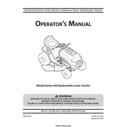 MTD Hydrostatic Lawn Tractor Model Series 610 Operator's Manual 2007