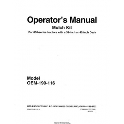 MTD OEM-190-116 Mulch Kit for 600 Series Tractors Operator's Manual 2000