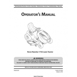 MTD Rover Rancher 1742 Lawn Tractor 769-05660 Operator's Manual 2010