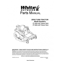 MTD White Zero Turn Tractor ZT 4200 & ZT 5000 Mower Deck 769-02842 Parts Manual 2007