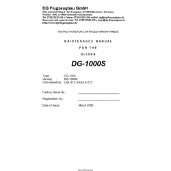 DG 1000S Maintenance Manual For The Glider