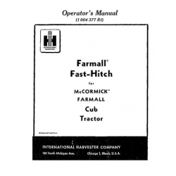 McCormick Farmall Fast-Hitch Cub Tractor 1004 377 R1 Operator's Manual