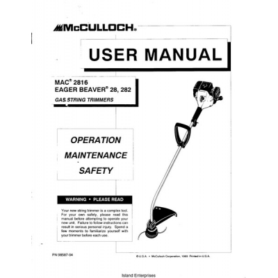 Mac 2816 trimmer parts manual