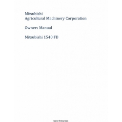 Mitsubishi 1540 FD Agricultural Machinery Owners Manual