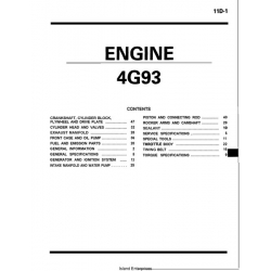 Mitsubishi 4G93 Engine Overhaul Manual 1990 - 1994