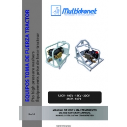 Multidronet 7,5CV- 10CV- 15CV- 22CV- 25CV- 53CV Toma de Fuerza Tractor Use and Maintenance Manual