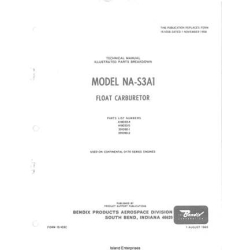 Bendix NA-S3A1 Float Carburetor Technical Manual and Parts Breakdown 1958 - 1965