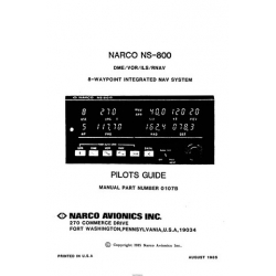 Narco NS-800 DME/VOR/ILS/RNAV Pilot's Guide 1985 0107B