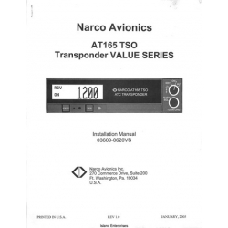Narco AT165 TSO Transponder Value Series Installation Manual 2005 03609-0620VS
