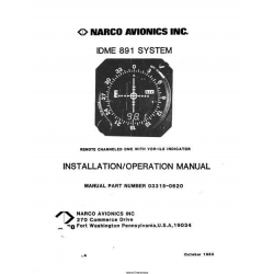 Narco IDME 891 System Installation and Operation Manual Part Number 03315-0620