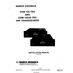 Narco Com 120 TSO and Com 120/20 TSO VHF Transceivers Installation Manual 03218-0621