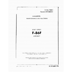 North American F-86F Aircraft Handbook Maintenance Instructions 1954