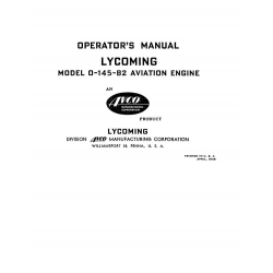 Lycoming Operator's Manual  O-145-B2 Aviation Engine