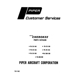 Piper Cherokee PA-28-140, PA-28-150, PA-28-160, PA-28-180, PA-28-235, PA-28R-180, PA-28R-200 Illustrated Parts Catalog 753-582_v1969