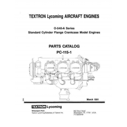 Lycoming Parts Catalog PC-115-1A O-540-A Series