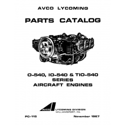 Lycoming Parts Catalog PC-115-3 O-540, IO-540 & TIO-540