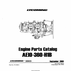 Lycoming Engine Parts Catalog AEIO-360-H1B PC-406-5