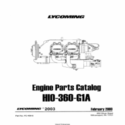 Lycoming Engine Parts Catalog HIO-360-G1A PC-406-6