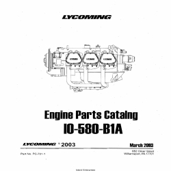 Lycoming Parts Catalog IO-580-B1A Part # PC-701-1