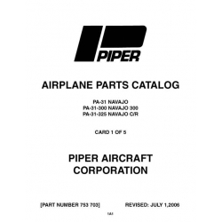 Piper Navajo Parts Catalog PA-31 PA-31-300/325 Part # 753-703_v2006