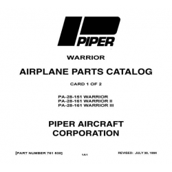 Piper Warrior PA-28-151 Warrior, PA-28-161 Warrior II & Warrior III Parts Catalog Part # 761-538_v1994