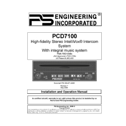 PS Engineering PCD7100 Installation and Operation Manual 200-971-0006