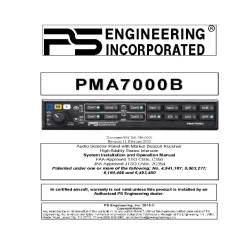 PS Engineering PMA7000B Installation and Operation Manual 200-780-0005