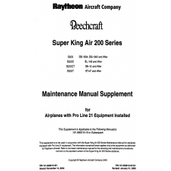 Beechcraft Super King Air 200 Series Maintenance Manual Supplement P/N 101-590010-431 P/N 101-590010-431A1