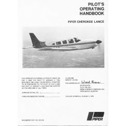 Piper Cherokee Lance PA32R-300 Pilot's Operating Handbook 761-616