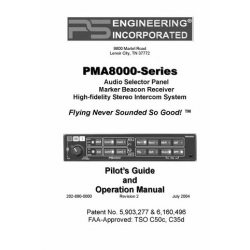 PS Engineering PMA8000 Series Audio Selector Panel Pilot's Guide & Operation Manual 2004 PN: 202-890-0000 