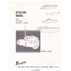 Paragon G300 Series Reverse Gears Manual Transmission Operator's Manual