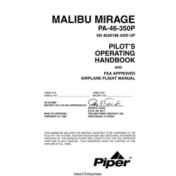 Piper Malibu Mirage PA-46-350P Pilot's Operating Handbook 1999