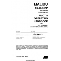 Piper Malibu PA-46-310P Pilot's Operating Handbook 1986-2002 VB-1300