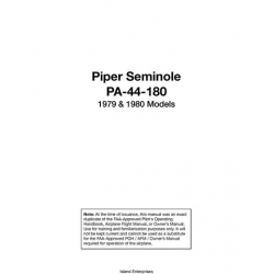 Piper Seminole PA-44-180 Information Manual 1979 -1980 Part #  761-662