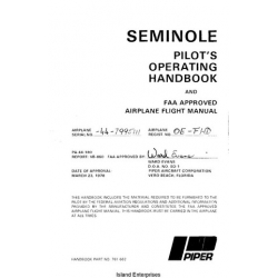 Piper Seminole PA-44-180 Pilot's Operating Handbook 1978 Part # 761-662